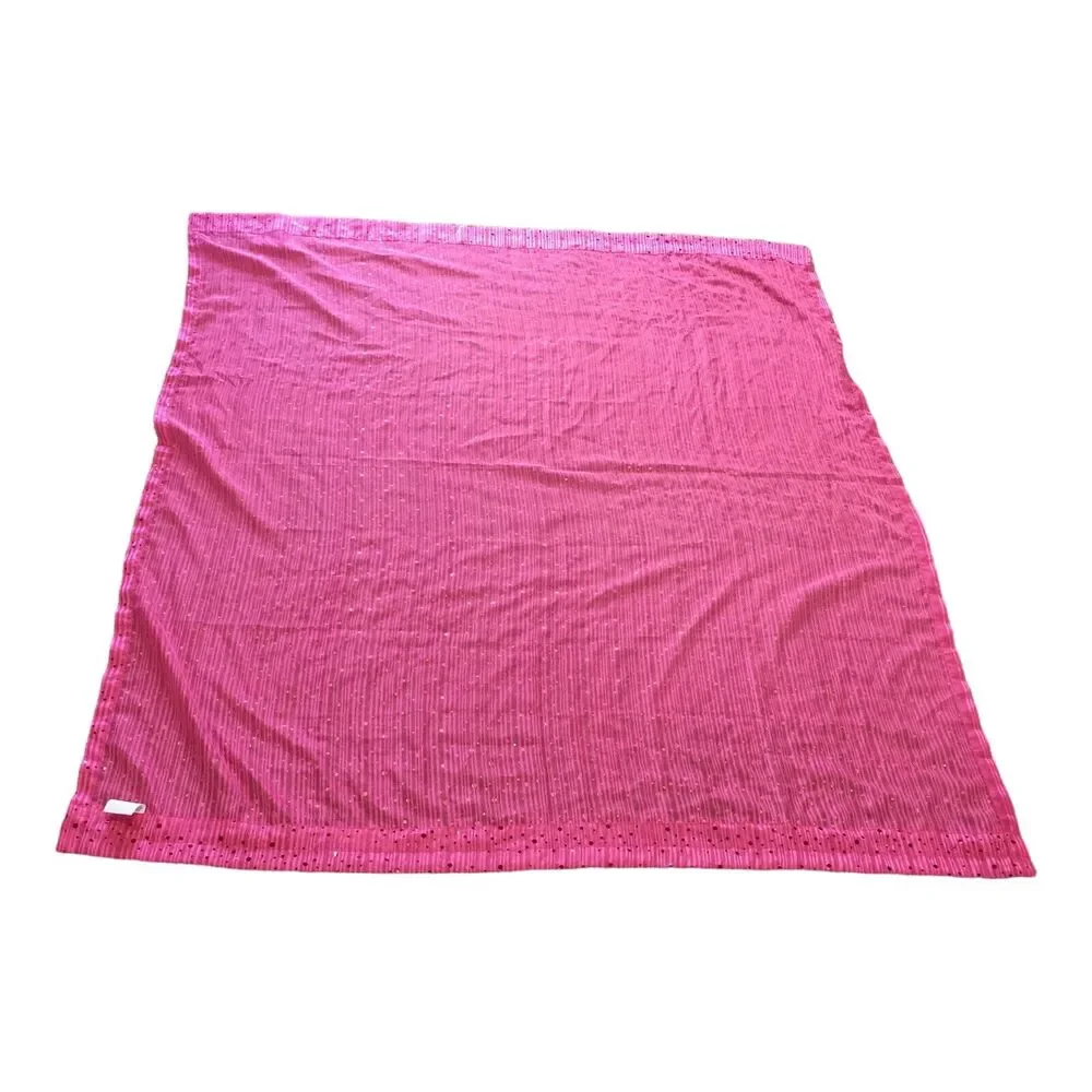 Corona Curtain Co Single Panel Dark Pink Sequin Kids Teen Room Semi Sheer 65x56